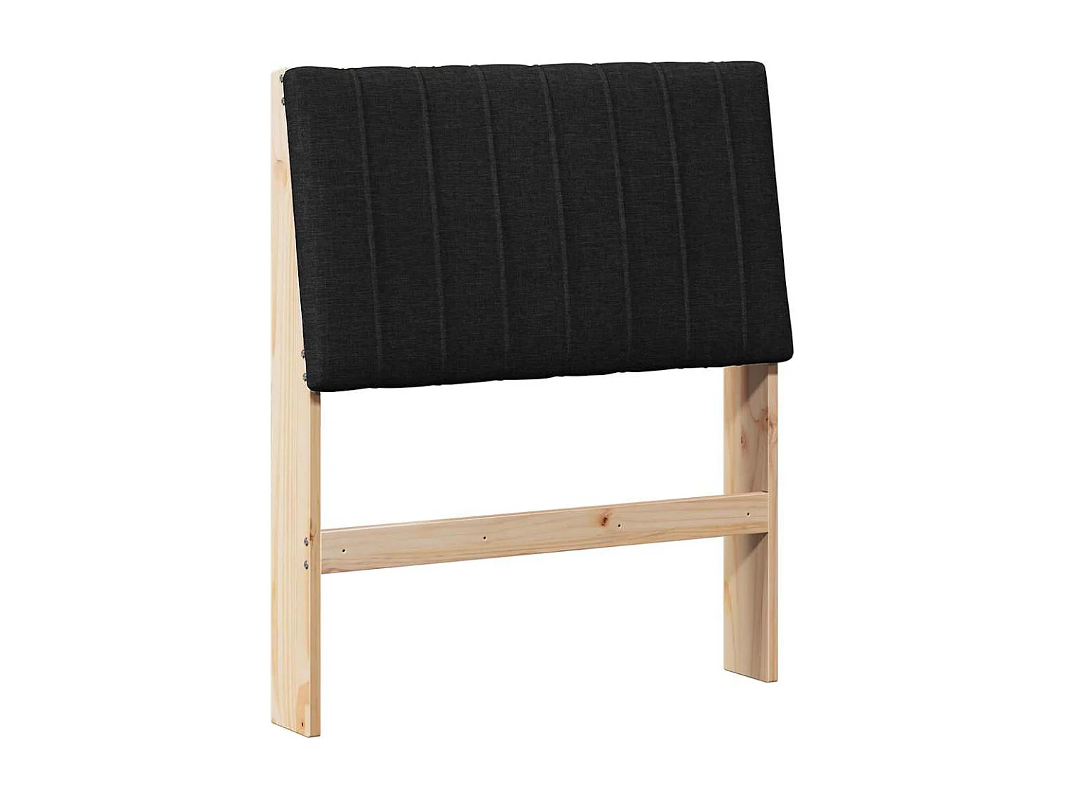 Cabecero tapizado Negro 80 cm Madera de pino macizo