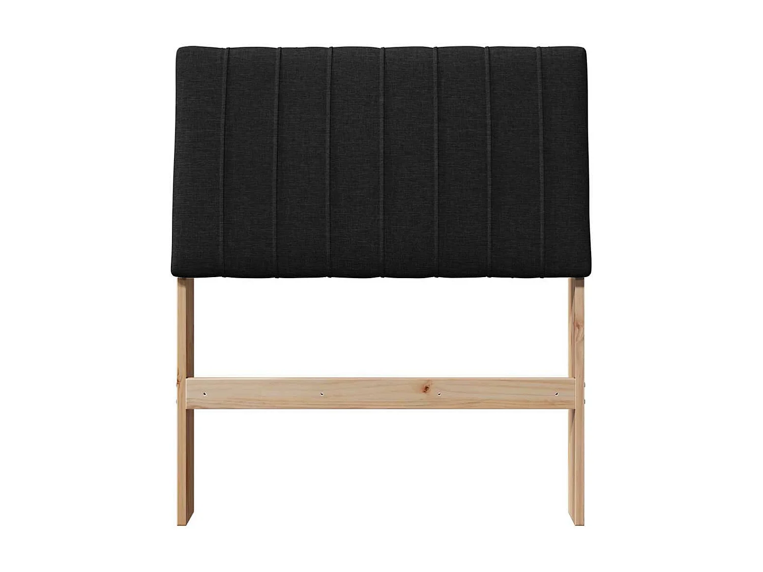 Cabecero tapizado Negro 80 cm Madera de pino macizo