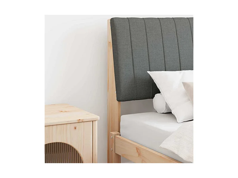 Cabeceira estofada Cinza Escuro 90 cm