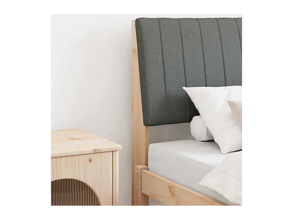 Cabecero tapizado Gris oscuro 90 cm Madera de pino macizo