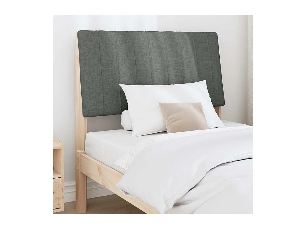 Cabecero tapizado Gris oscuro 90 cm Madera de pino macizo