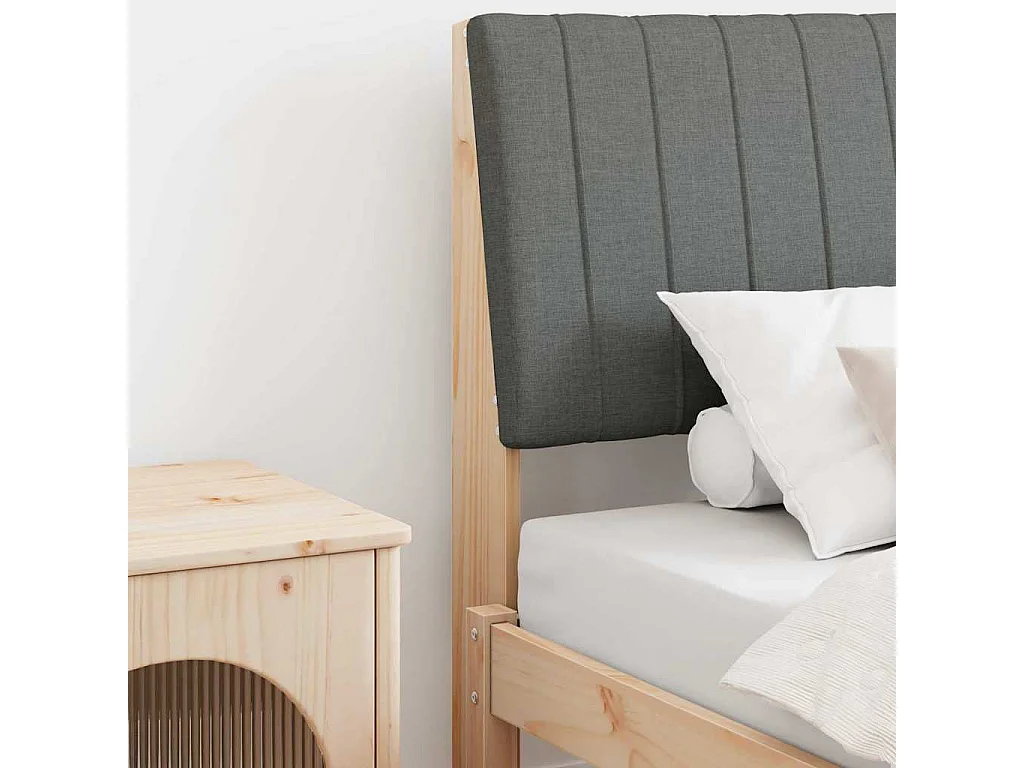 Cabeceira estofada Cinza Escuro 90 cm
