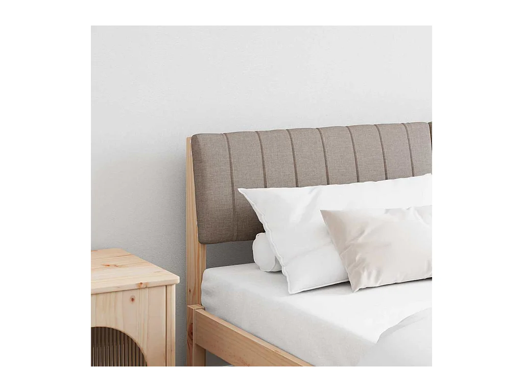Tête de lit capitonnée Taupe 160 cm Pin massif