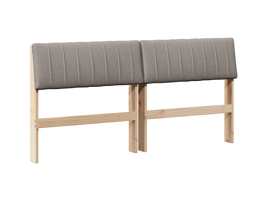 Tête de lit capitonnée Taupe 160 cm Pin massif