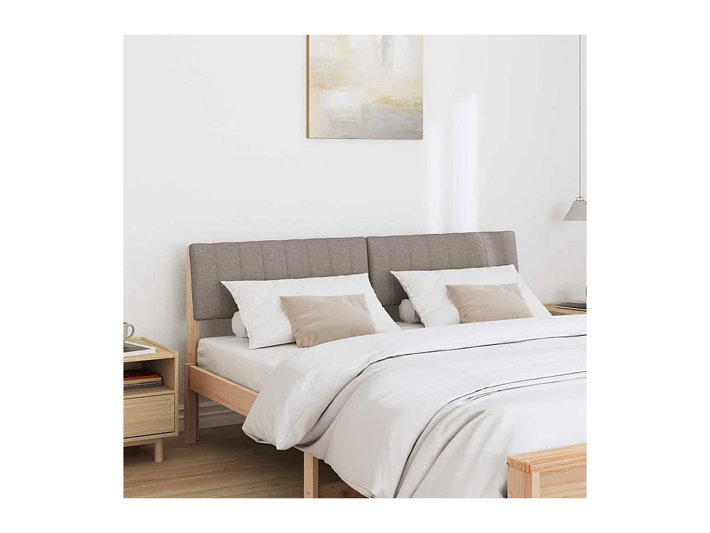 Tête de lit capitonnée Taupe 160 cm Pin massif