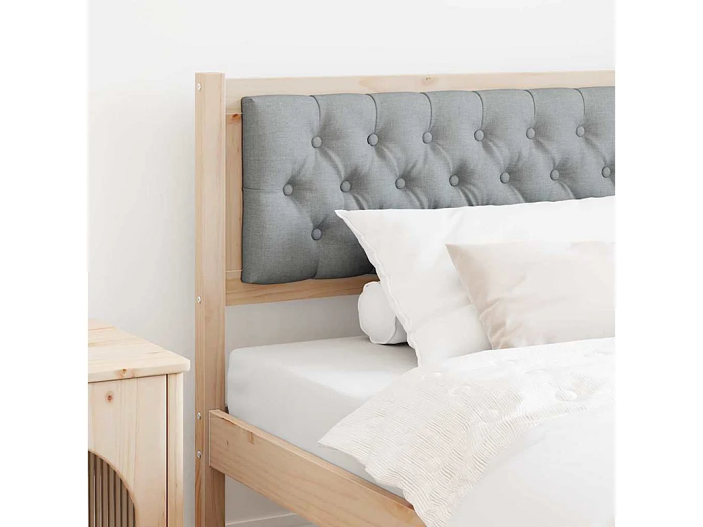 Cabeceira Marrom e cinza claro 100 cm Madeira de pinho maciça