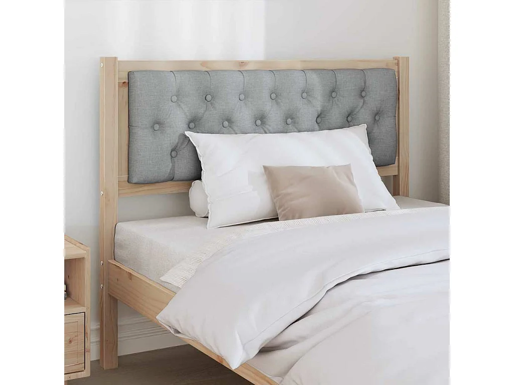 Cabeceira Marrom e cinza claro 100 cm Madeira de pinho maciça