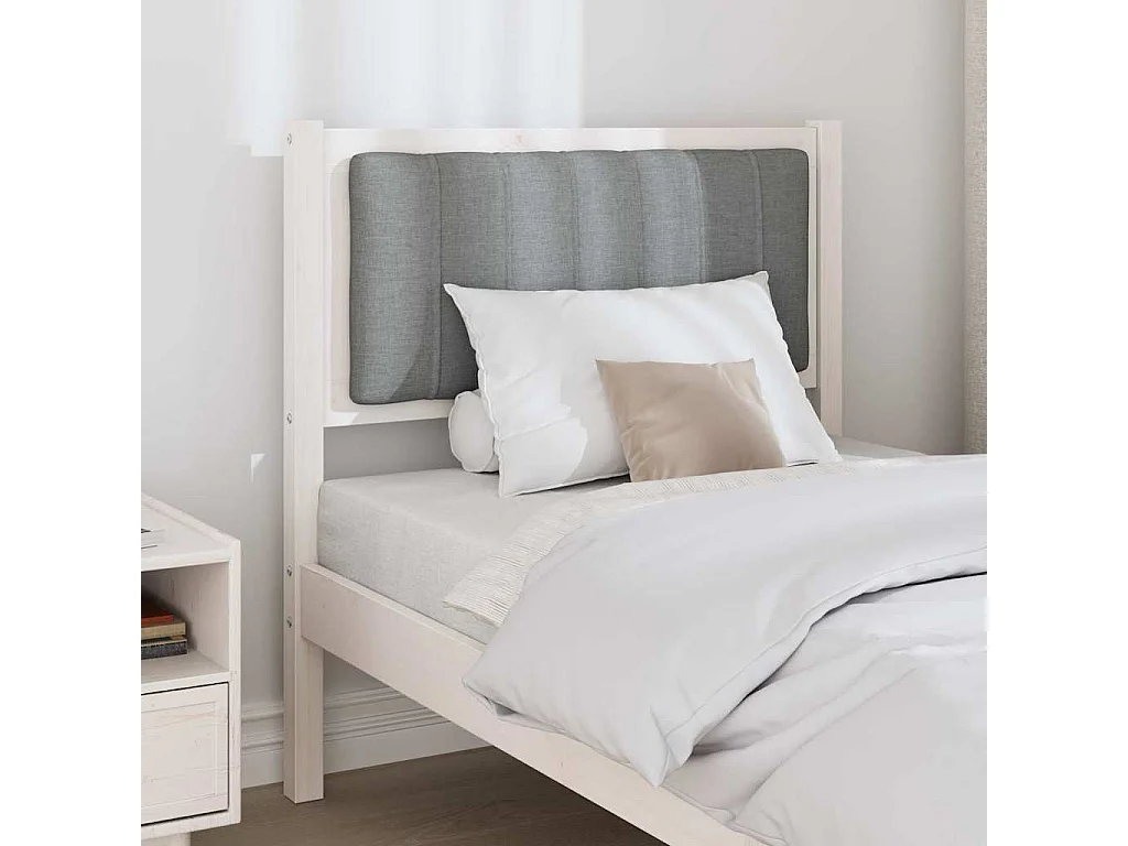 Cabeceira estofada com cabeceira Branco 75 cm