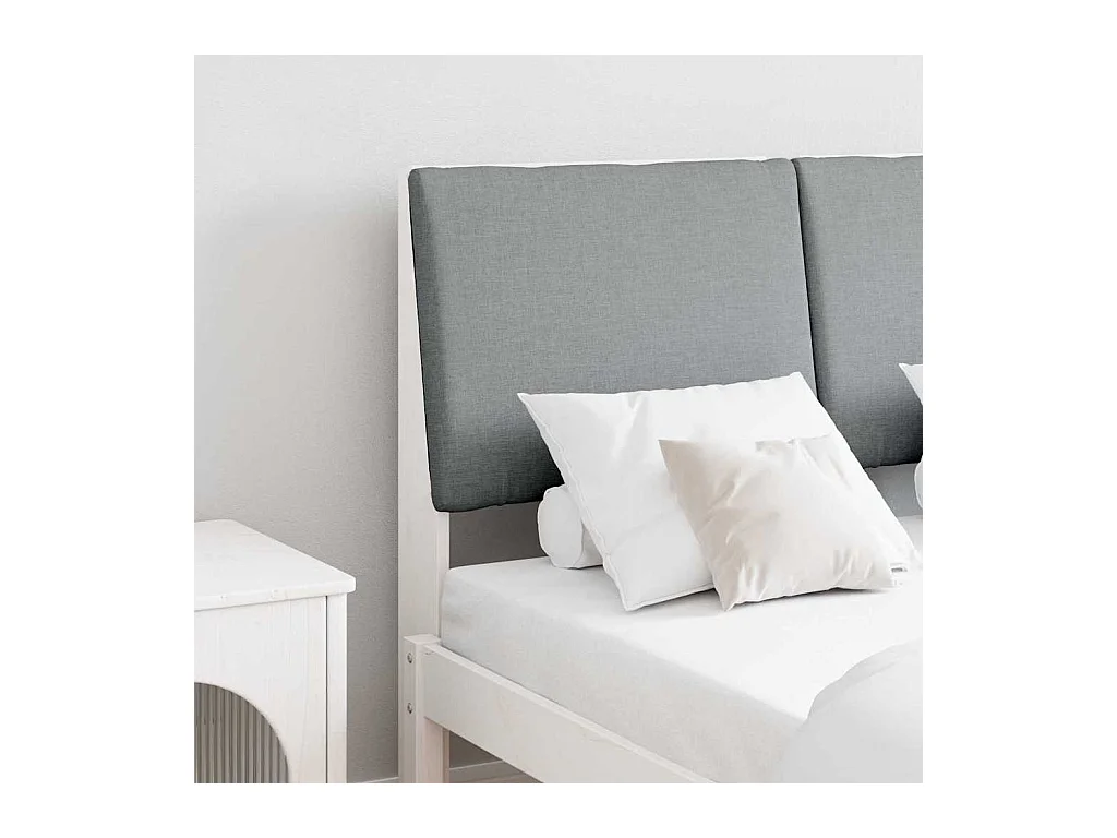 Cabeceira estofada Cinzento-claro 135 cm