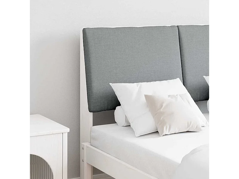 Tête de lit capitonnée Gris clair 135 cm Pin massif