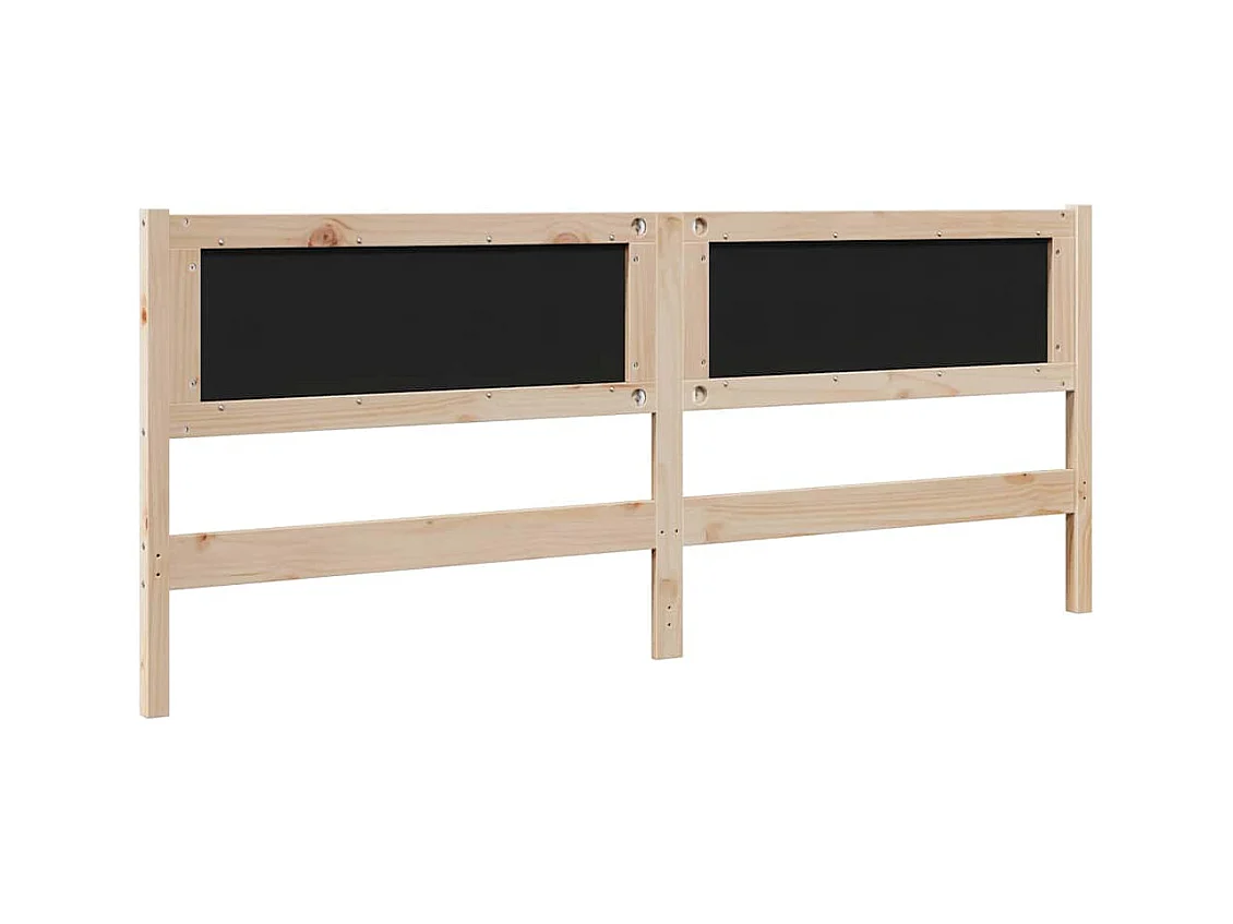 Cabecero tapizado Marrón 200 cm Madera de Pino Sólido y Tela