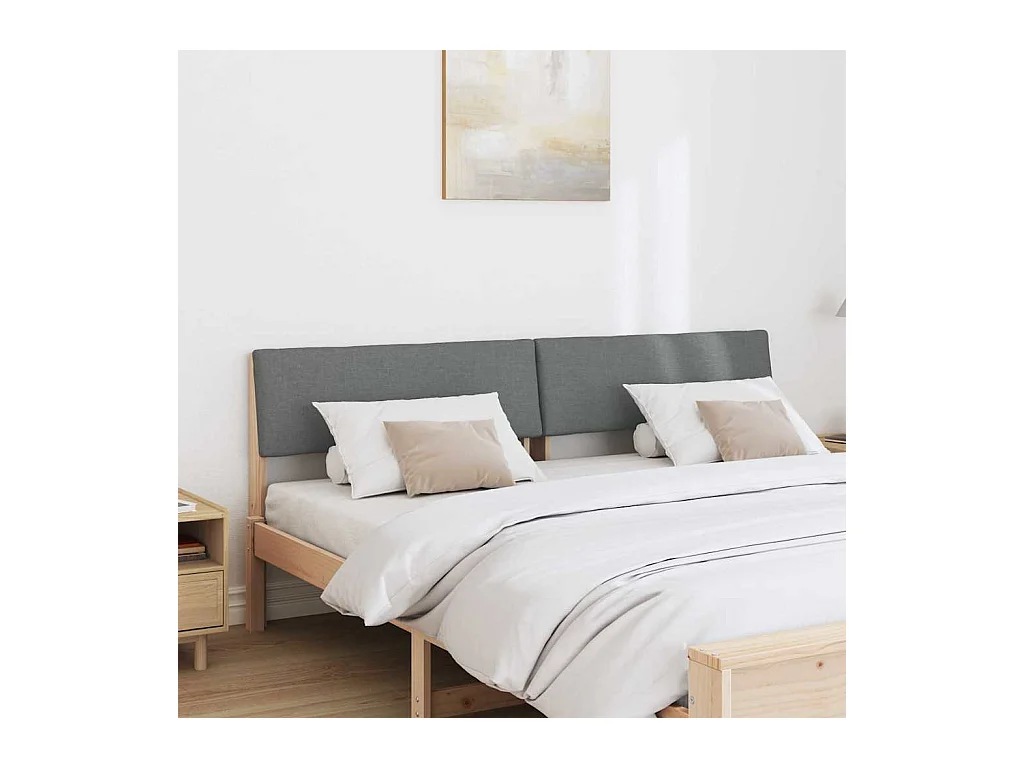 Tête de lit capitonnée Gris foncé 180 cm Pin massif