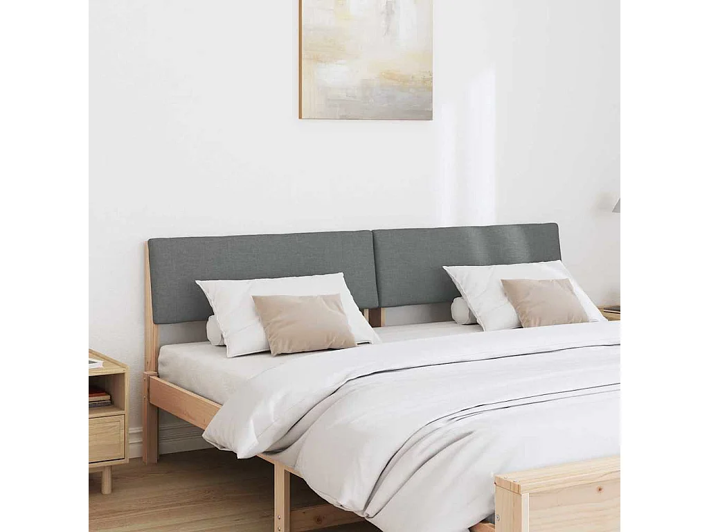 Tête de lit capitonnée Gris foncé 180 cm Pin massif