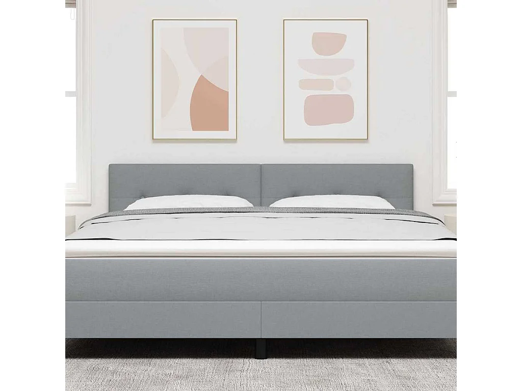 Tête de lit avec tête de lit Gris clair 180 cm tissu