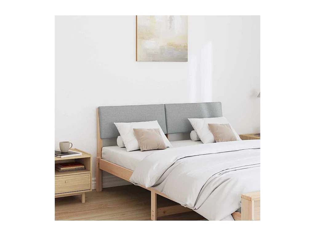 Tête de lit capitonnée Gris clair 160 cm Pin massif