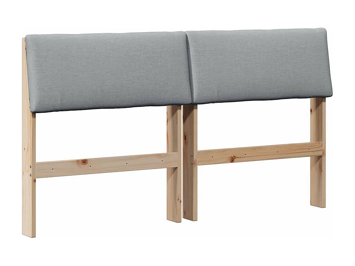 Tête de lit capitonnée Gris clair 160 cm Pin massif
