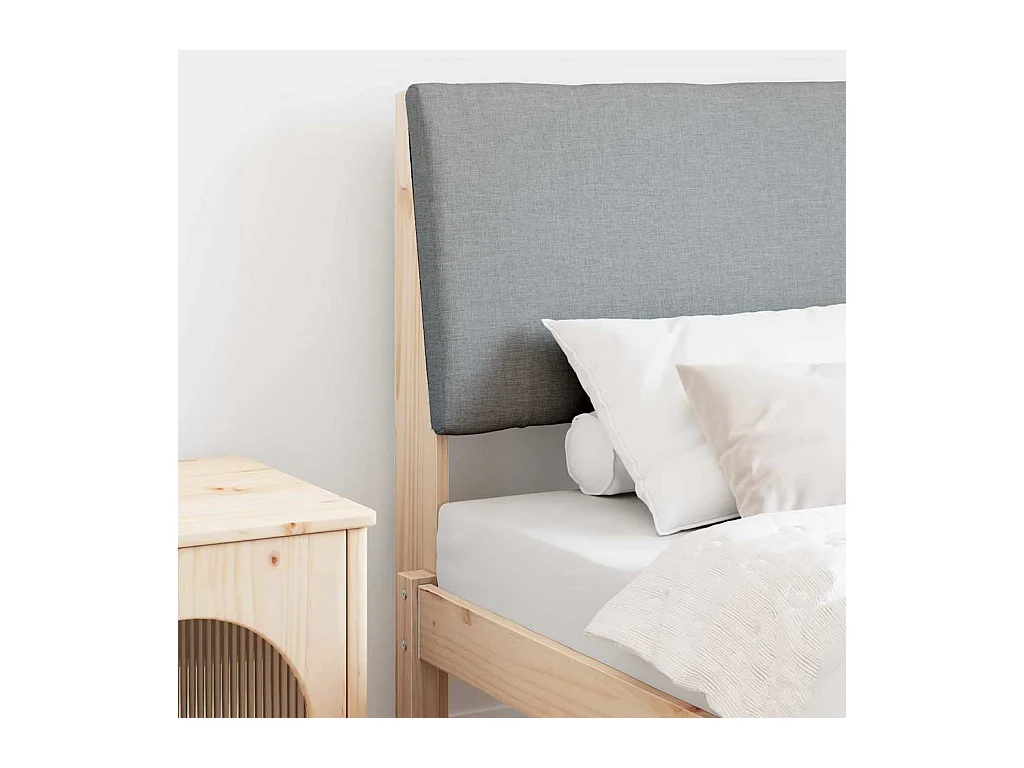 Cabecero tapizado Gris Claro 80 cm Madera de pino macizo