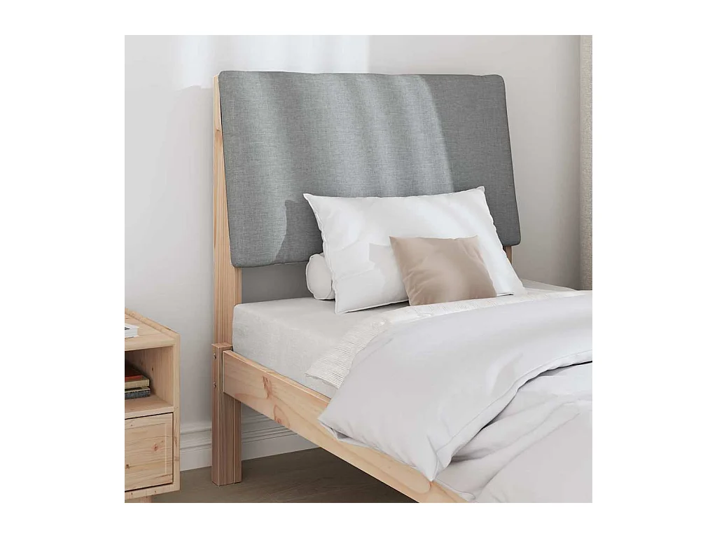 Cabecero tapizado Gris Claro 80 cm Madera de pino macizo
