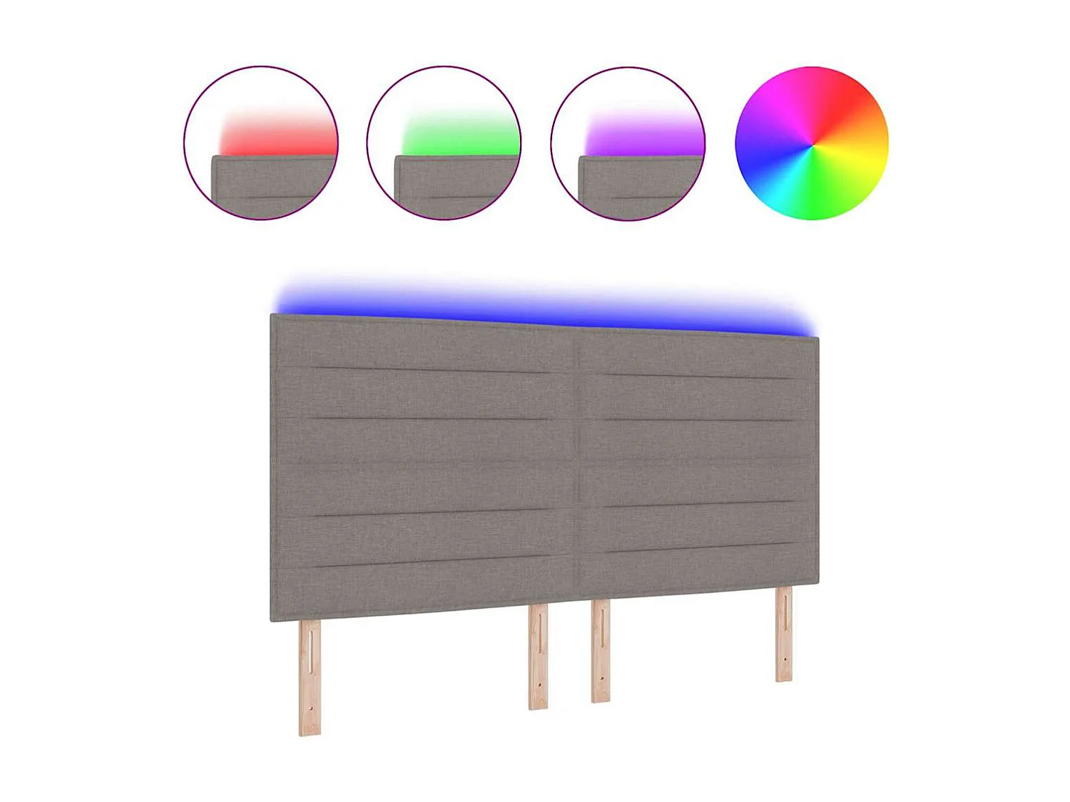 Cabecero LED con luces de tiras LED Manual Taupé 180 cm tela