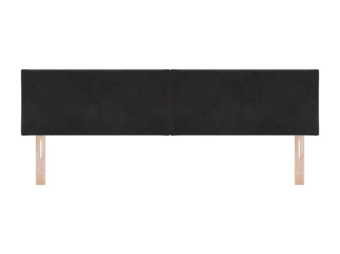 Tête de Lit LED avec des lumières à LED Noir 180 cm Velours