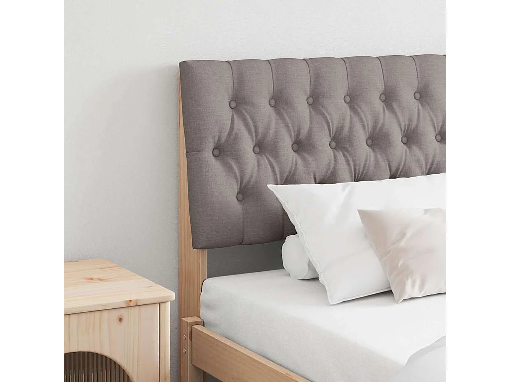 Tête de lit capitonnée Taupe 180 cm Pin massif