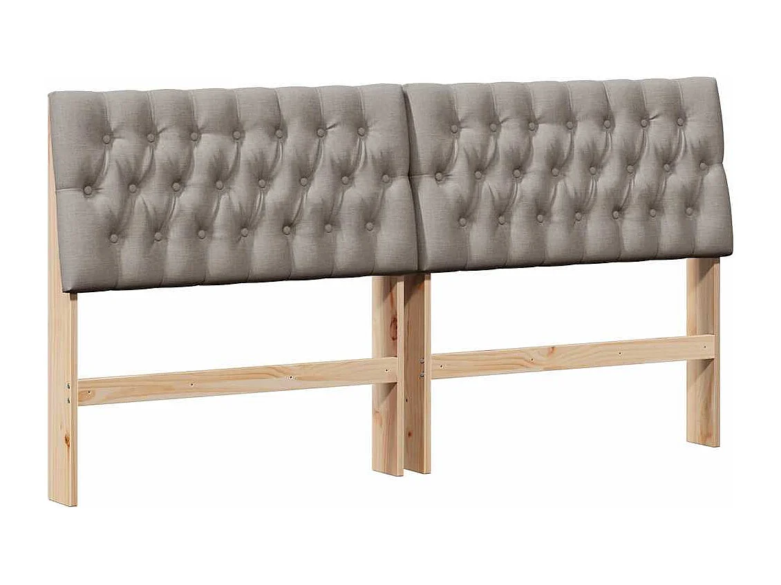 Tête de lit capitonnée Taupe 180 cm Pin massif
