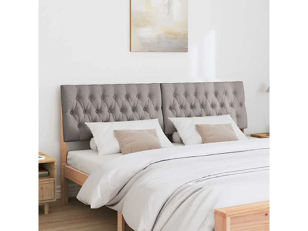 Tête de lit capitonnée Taupe 180 cm Pin massif