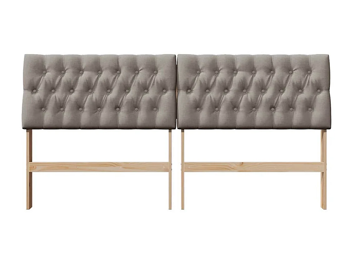 Tête de lit capitonnée Taupe 180 cm Pin massif
