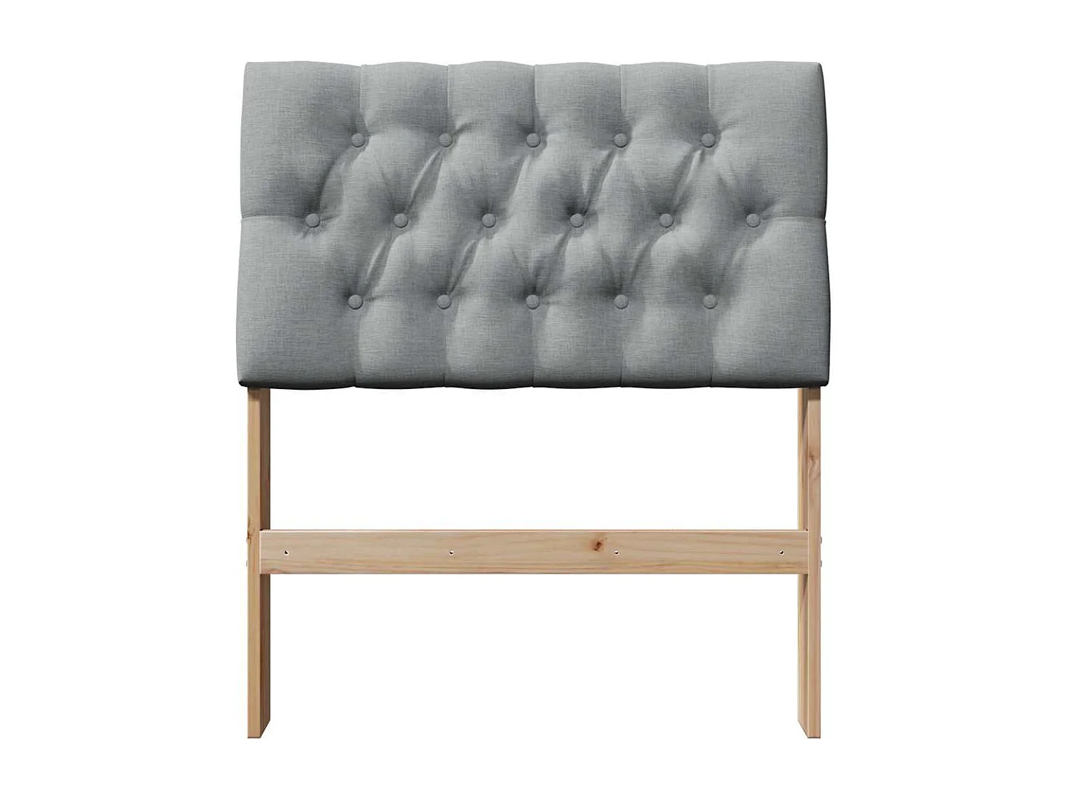 Tête de lit capitonnée Gris clair 75 cm Pin massif