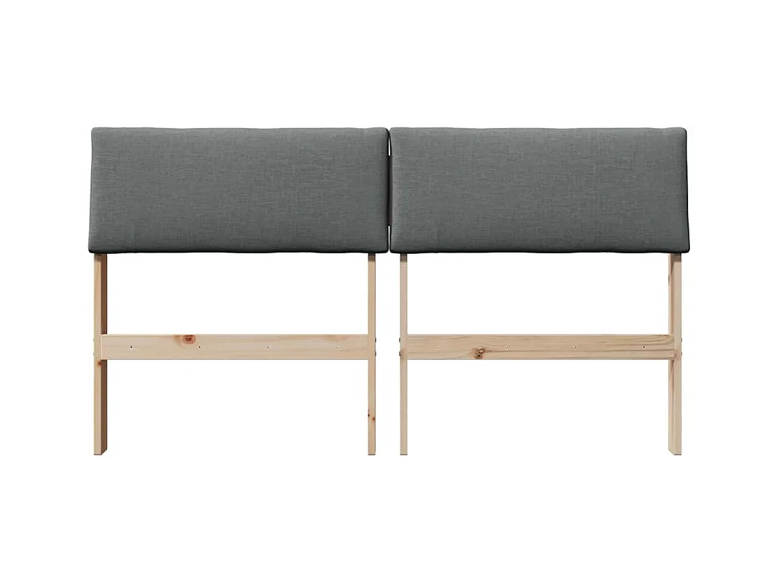 Tête de lit capitonnée Gris foncé 140 cm Pin massif