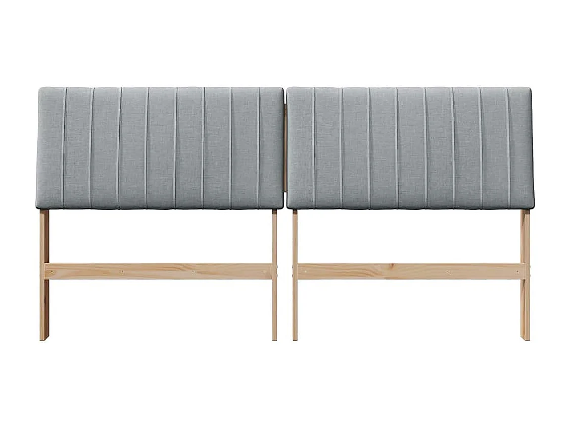 Tête de lit capitonnée Gris clair 200 cm Pin massif