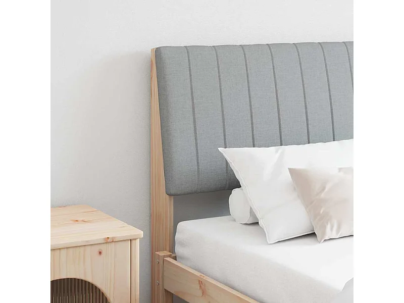 Cabecero tapizado Gris Claro 200 cm Madera de pino macizo