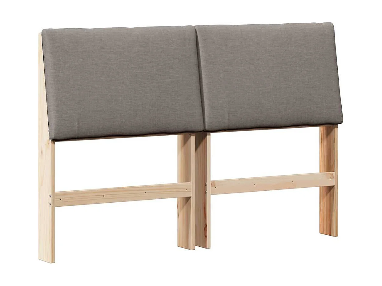 Cabecero tapizado Taupé 140 cm Madera de pino macizo