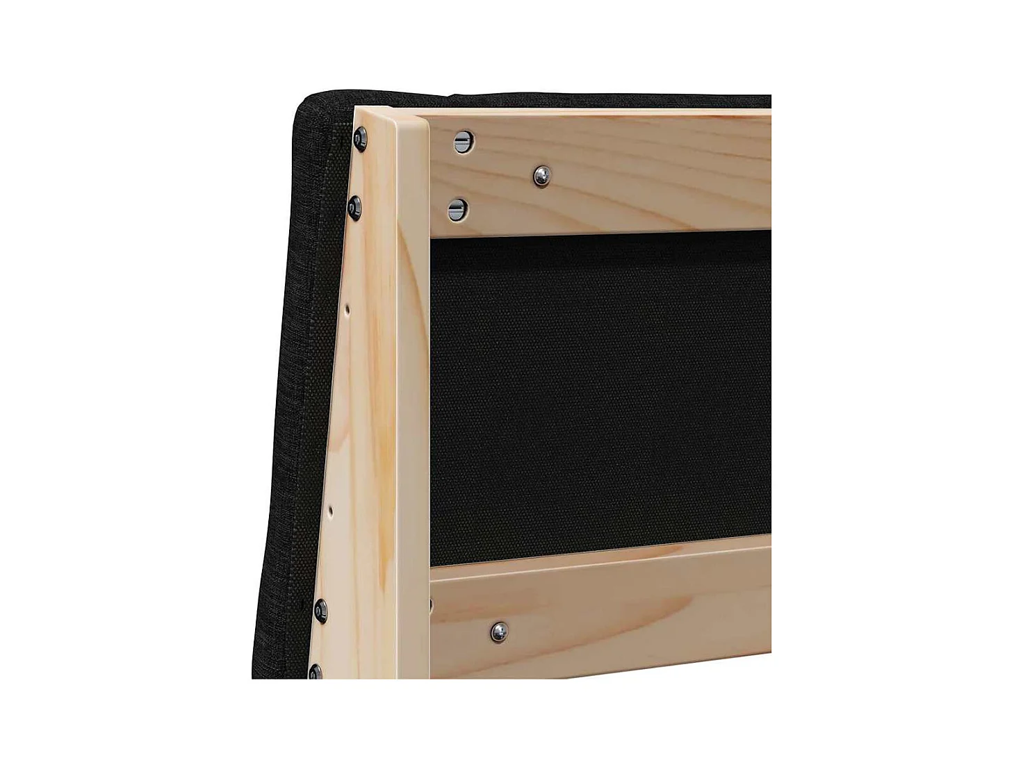 Cabecero tapizado Negro 135 cm Madera de pino macizo