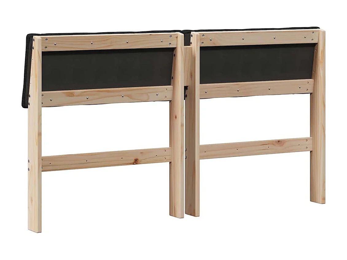Tête de lit capitonnée Noir 135 cm Pin massif