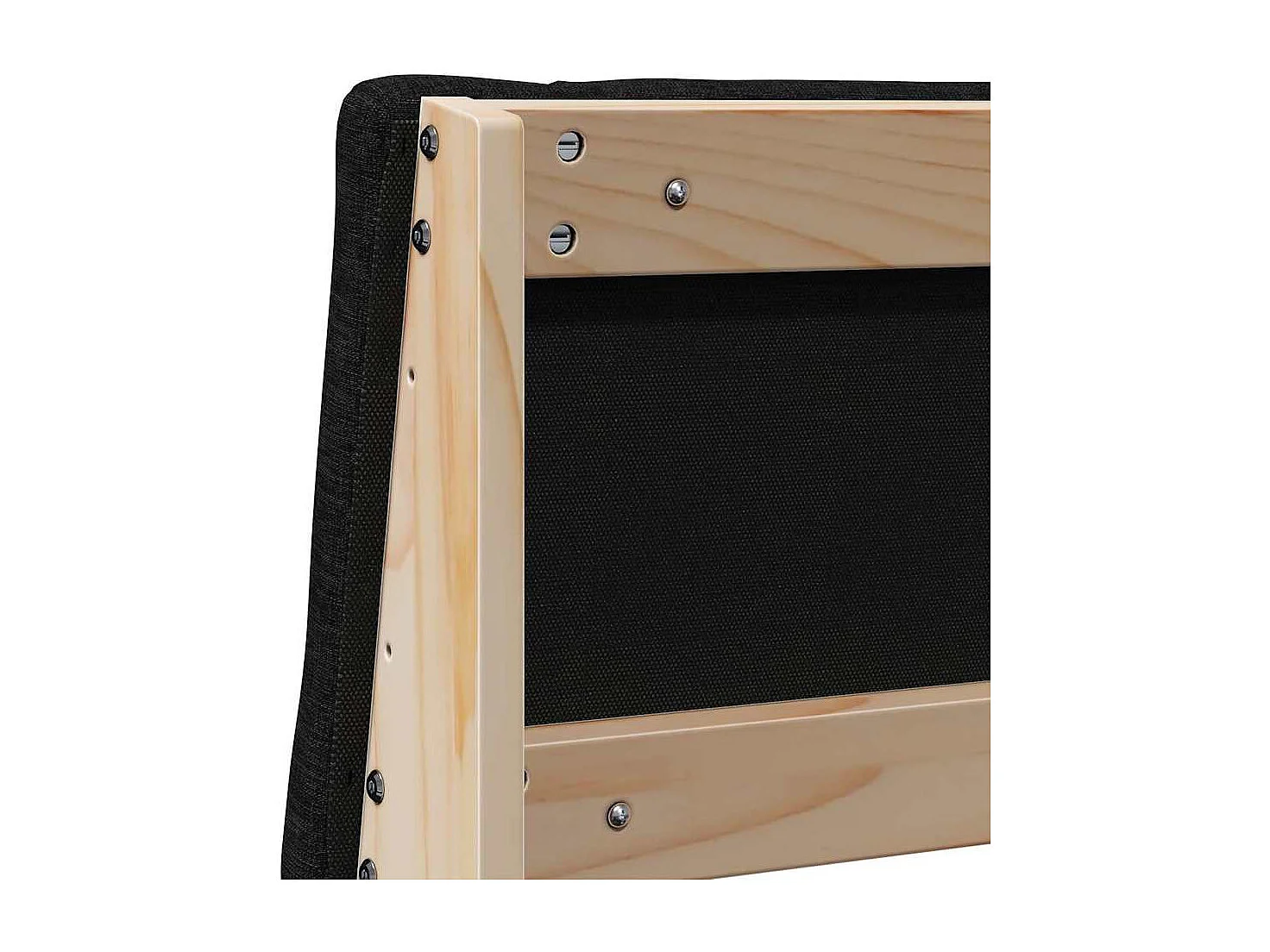 Tête de lit capitonnée Noir 135 cm Pin massif