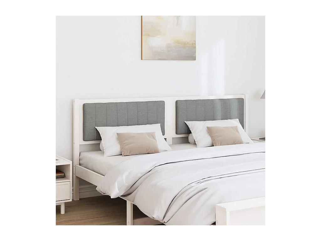 Cabecero tapizado 180 cm Madera de Pino Sólido y Tela