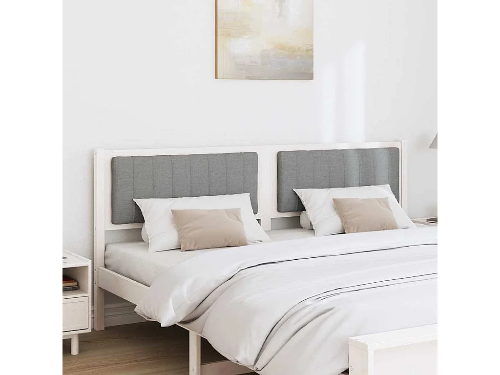 Cabeceira estofada com cabeceira Branco 180 cm