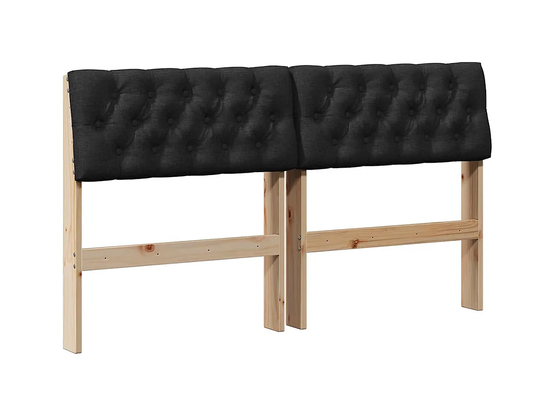 Tête de lit capitonnée Noir 160 cm Pin massif