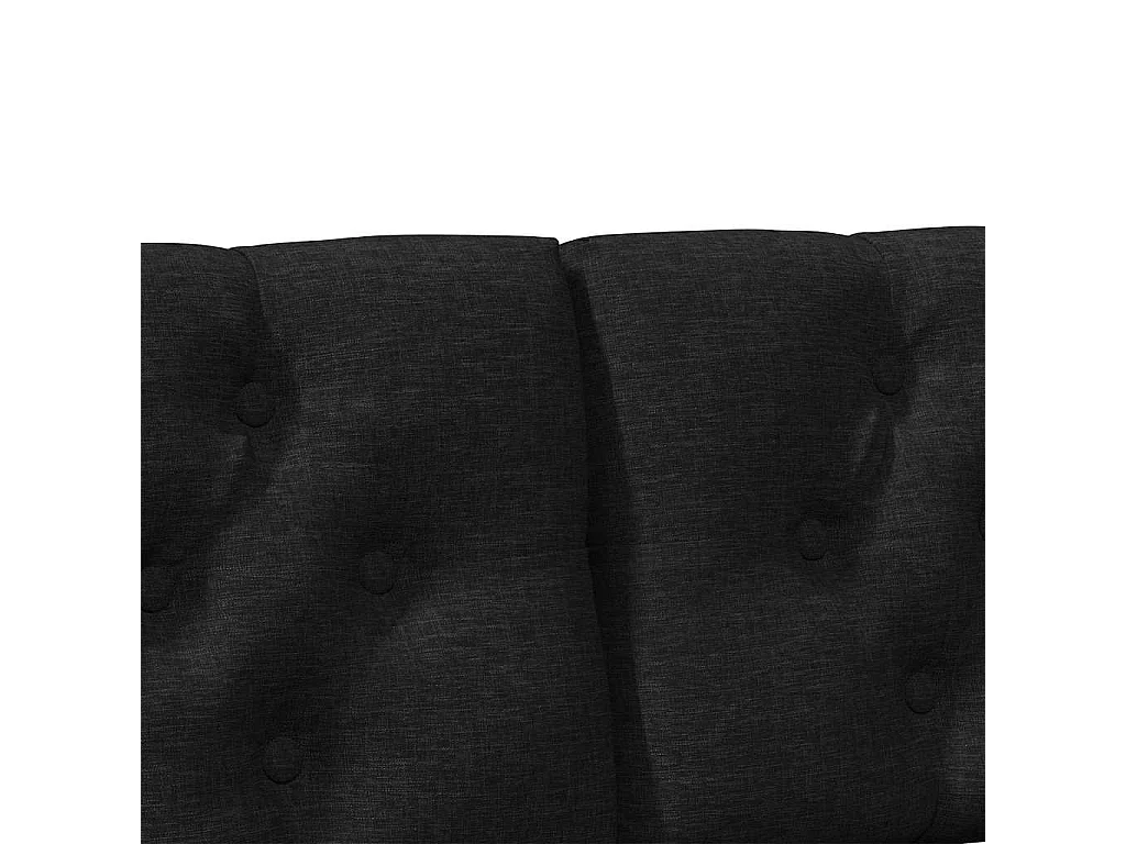 Cabecero tapizado Negro 160 cm Madera de pino macizo