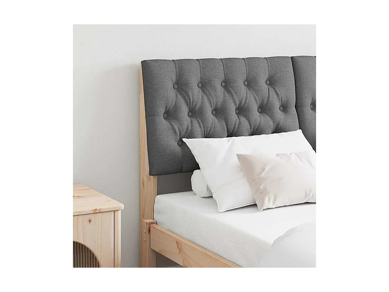 Tête de lit capitonnée Gris foncé 150 cm Pin massif
