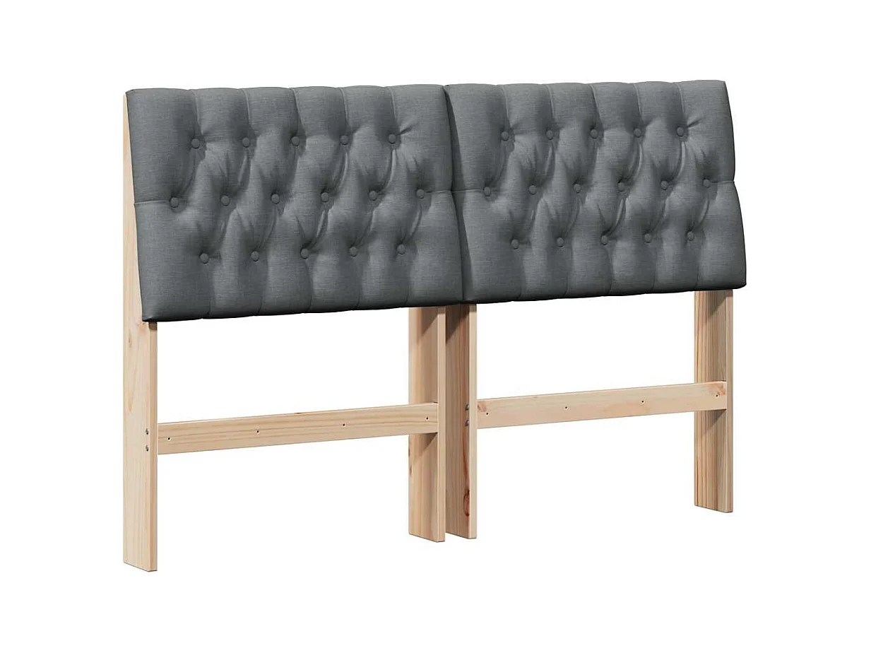 Tête de lit capitonnée Gris foncé 150 cm Pin massif