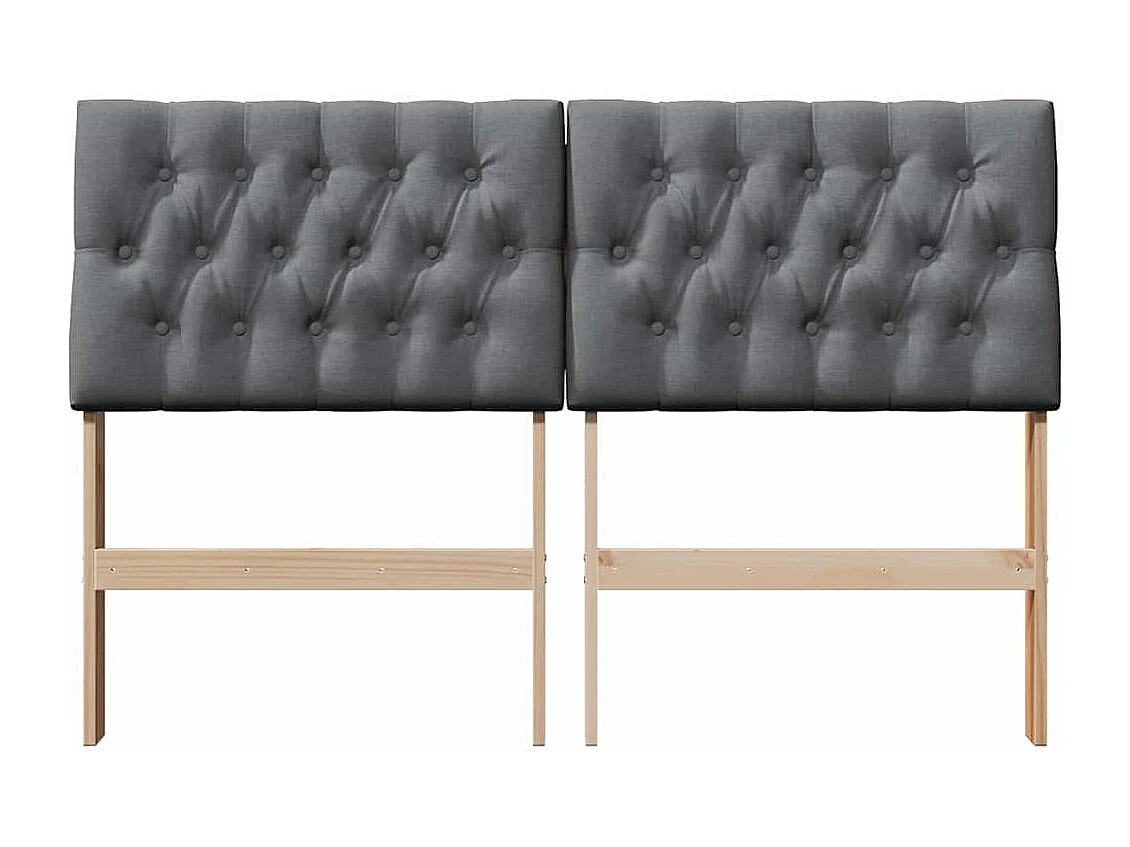 Tête de lit capitonnée Gris foncé 150 cm Pin massif