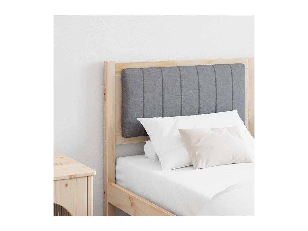 Cabecero tapizado Marrón 150 cm Madera de Pino Sólido y Tela