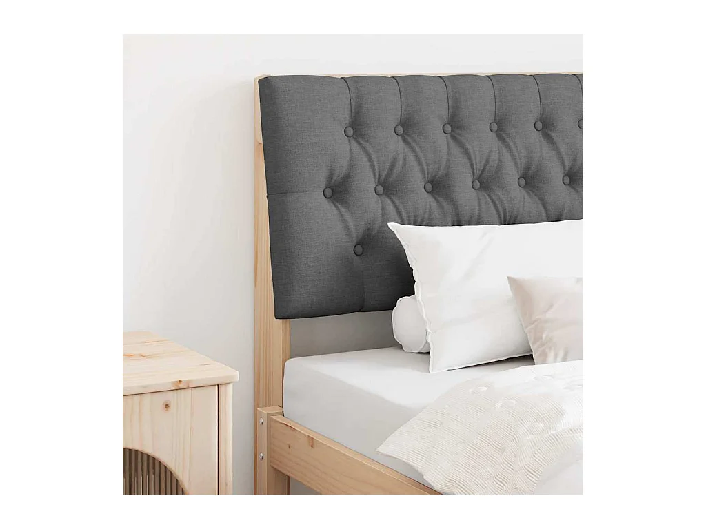 Tête de lit capitonnée Gris foncé 100 cm Pin massif