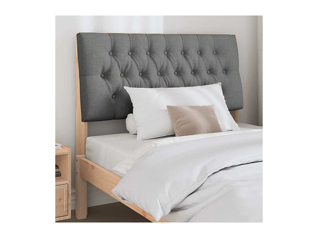 Tête de lit capitonnée Gris foncé 100 cm Pin massif