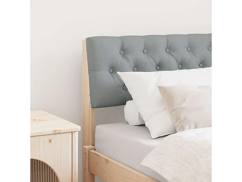 Tête de lit capitonnée Gris clair 75 cm Pin massif