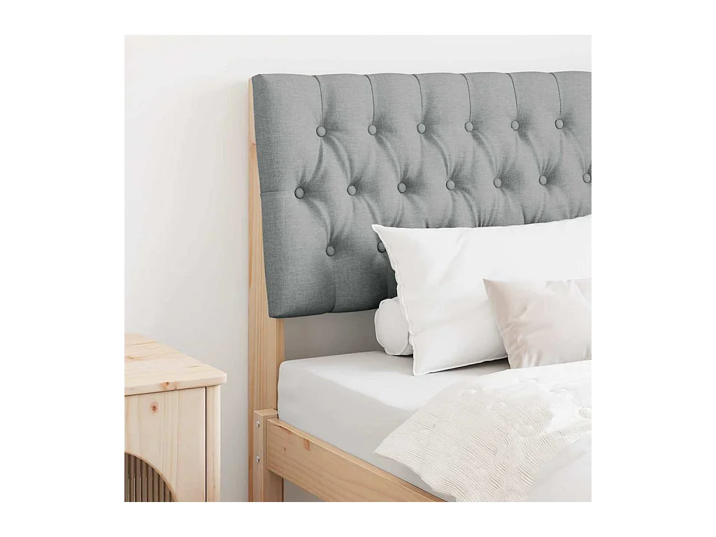 Cabeceira estofada Cinzento-claro 90 cm