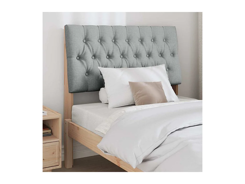 Cabeceira estofada Cinzento-claro 90 cm
