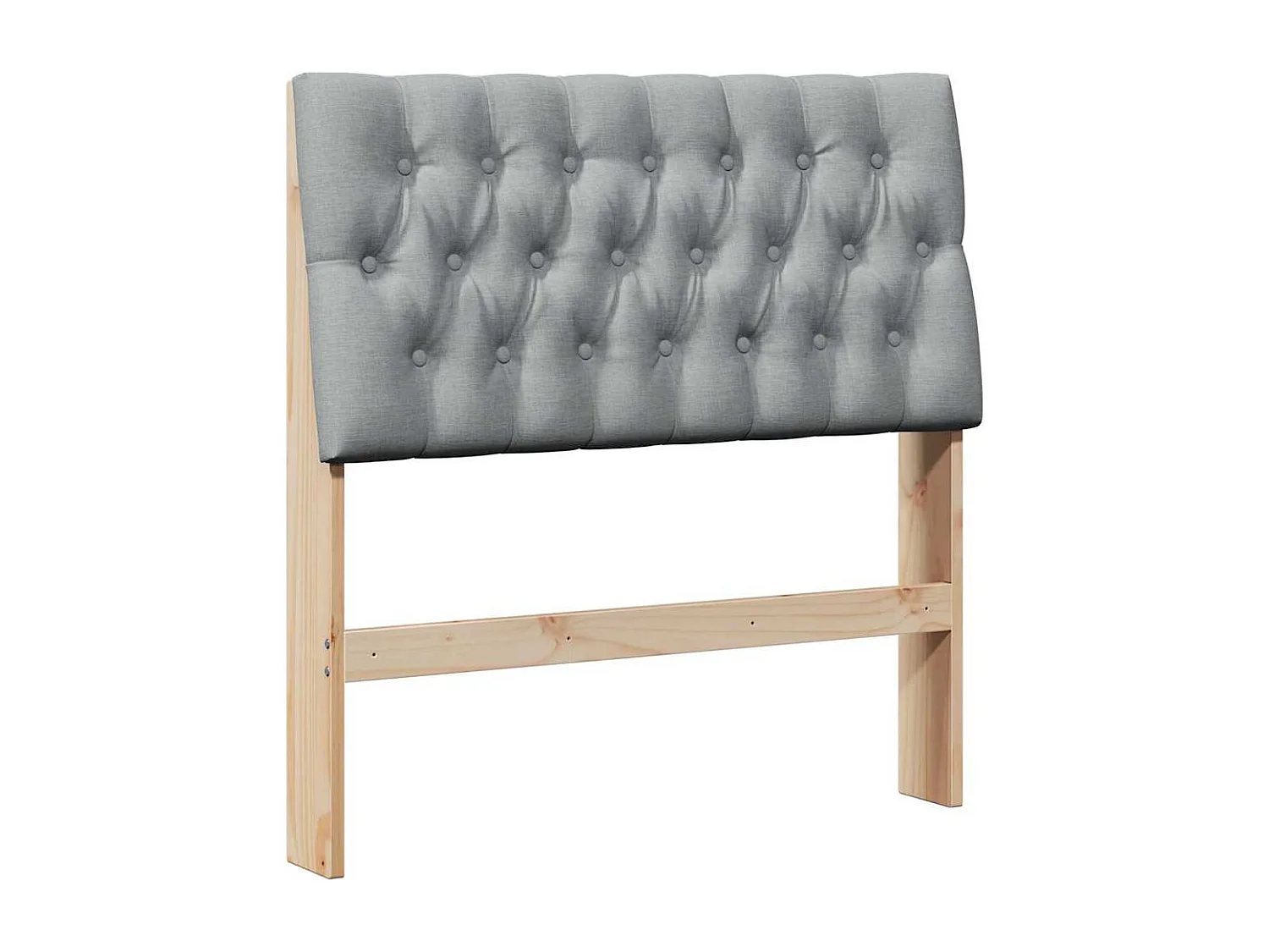 Gestoffeerd hoofdbord Lichtgrijs 90 cm Massief grenenhout